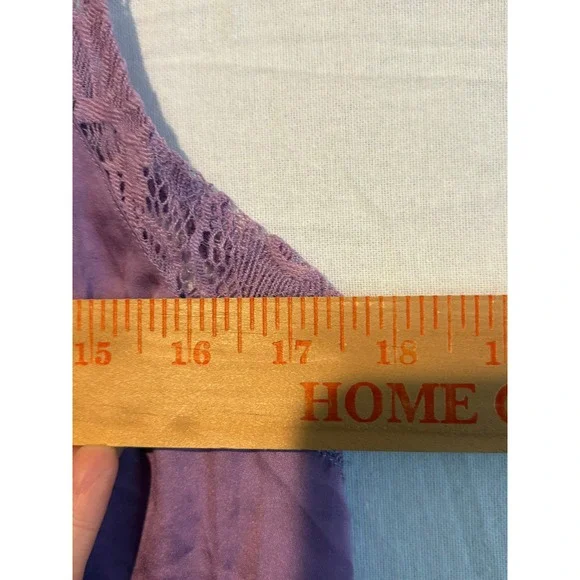 NWT Free People Hydrangea Lace Satin V-Neck Camisole Top Purple OB809904 Women M - Picture 5 of 10